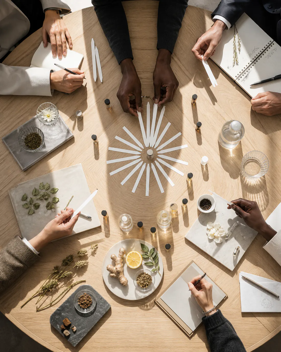 Fragrance advisors developing product knowledge through structured scent training